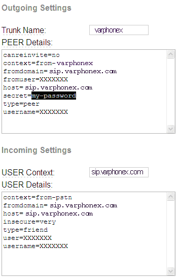 Configure Asterisk using VarPhonex Backup Set File